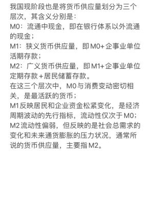 老师们，我想问一个问题。货币层次，m0,m1.m2各代表什么，划分依据是什么？我国是如何定义货币的