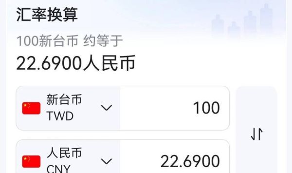 一元人民币兑换多少台币？如何换算台币
