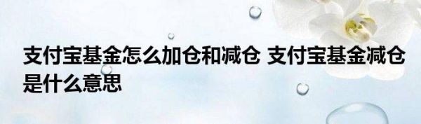 加仓和减仓是什么意思？如何加仓减仓