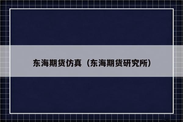 新开的东海期货账户为什么登不上？期货登