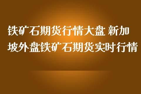 什么地方可以看到外盘铁矿石期货？新加坡期货