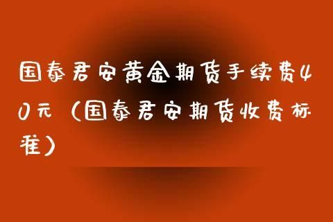 国泰君安期货怎么调整佣金手续费？期货返佣金