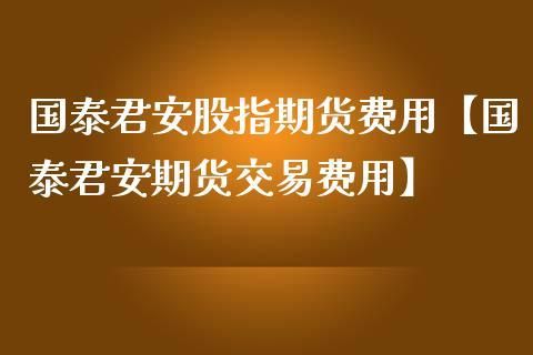 国泰君安期货怎么调整佣金手续费？期货返佣金