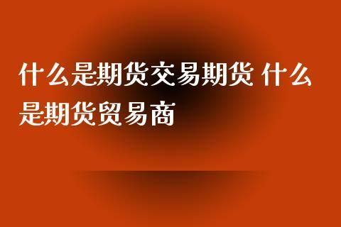 什么是期货交易？什么是期货交易所