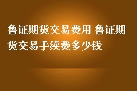 鲁证期货网上交易收多少手续费？鲁证期货账号