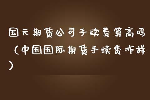 国元期货有限责任公司怎么样？中国国际期货公司ipo