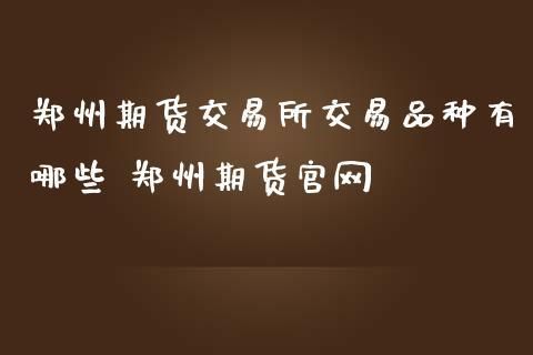 为什么郑州期货交易所看不到行情？郑州期货交易所首页
