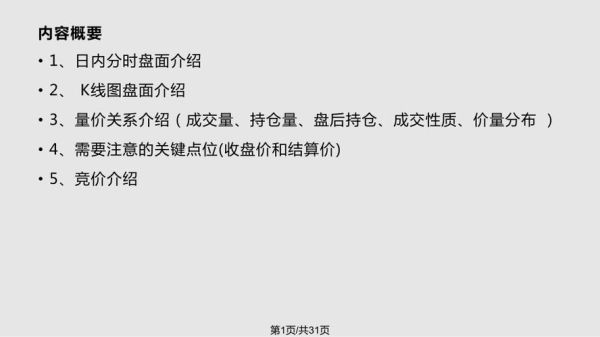 期货盘面基础知识？期货小知识