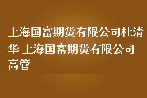 上海有哪几家期货公司？国富期货网