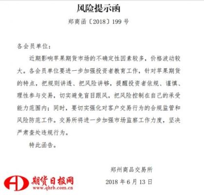 期货交易所发布风险提示函有什么？期货通知